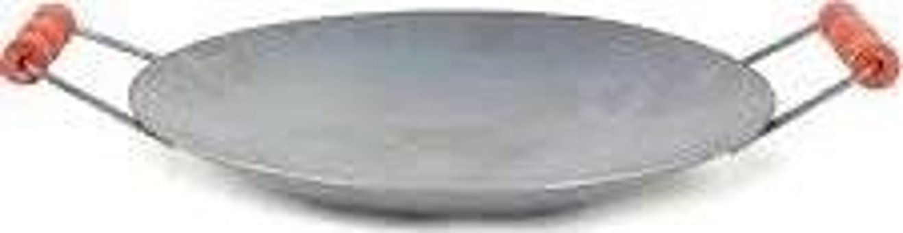 Go İthalat 2818 Ahşap Saplı Metal 35 cm Saç Tava Gri