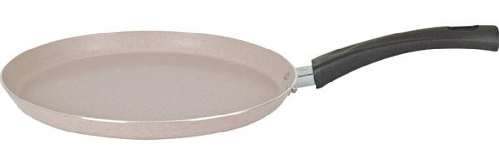 Mehtap Stone Plastik Saplı Granit 26 cm Krep Tava Krem
