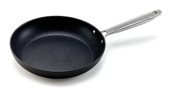 Moneta Plastik Saplı Paslanmaz Çelik 30 cm Düz Tava Siyah