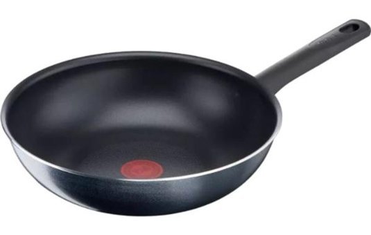 Tefal 1X Familyday B56619 Plastik Saplı Alüminyum 28 cm Wok Tava Siyah
