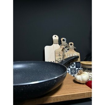 Bena Life Plastik Saplı Alüminyum 32 cm Düz Tava Gri