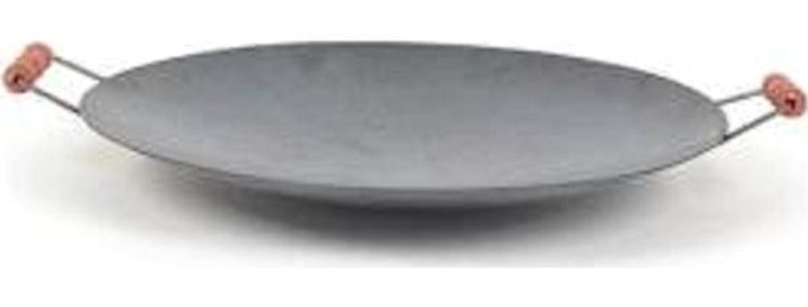 Otm Çift Taraflı Ahşap Saplı Çelik 45 cm Saç Tava Gri