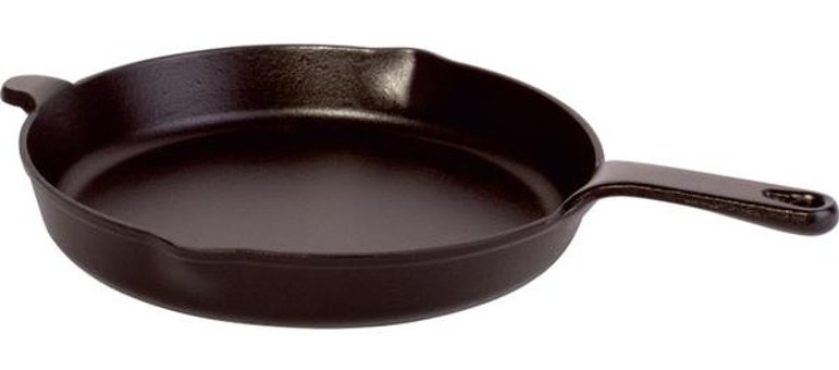 O.M.S 3265 Döküm Saplı Demir Döküm 27 cm Düz Tava Siyah