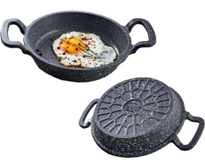 Eda Asya Döküm Saplı Alüminyum 22 cm Sahan Tava Gri