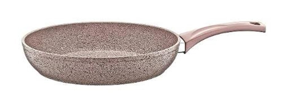 O.M.S Plastik Saplı Granit 30 cm Düz Tava Kahverengi