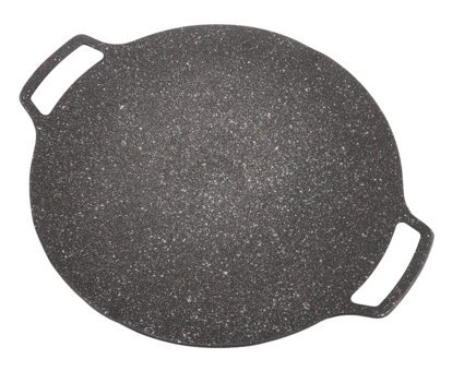 Heepdd Teppanyaki Döküm Saplı Alüminyum 30 cm Düz Tava Siyah