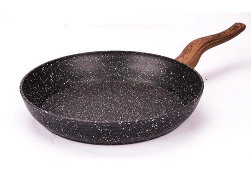 Essenso Ahşap Saplı Granit 26 cm Düz Tava Bakır