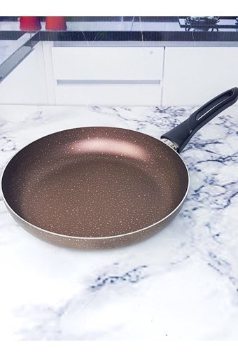 Papilla Rosetta Plastik Saplı Granit 26 cm Kızartma Tava Kahverengi