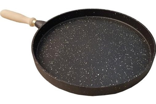 Mutfakça FMA06278 Ahşap Saplı Döküm 36 cm Gözleme Tava Siyah