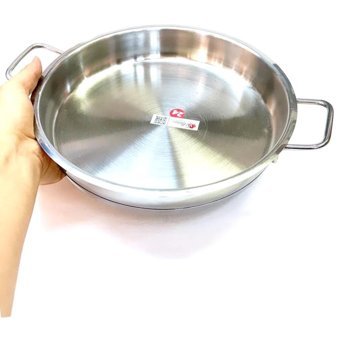 Ulutaş Endüstriyel Çelik Saplı Paslanmaz Çelik 24 cm Sahan Tava Gri
