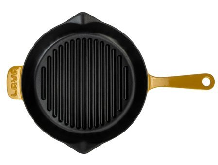 Lava Döküm 28 cm Grill Tava Sarı