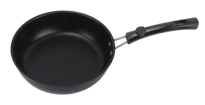 Haofy Plastik Saplı Paslanmaz Çelik 18 cm Kızartma Tava Siyah