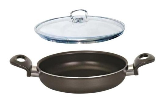 Mehtap Kapaklı Plastik Saplı Granit 18 cm Sahan Tava Siyah