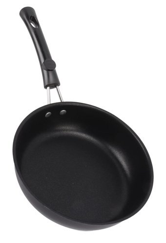 Caca Cook Plastik Saplı Paslanmaz Çelik 18 cm Kızartma Tava Siyah