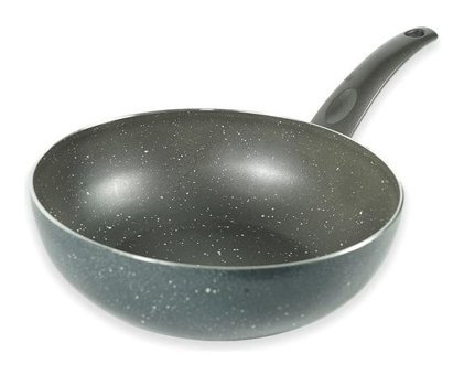 By Kardelen Plastik Saplı Alüminyum 26 cm Wok Tava Gri