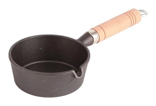 Jenngaoo Mini Ahşap Saplı Demir Döküm 13 cm Kızartma Tava Siyah