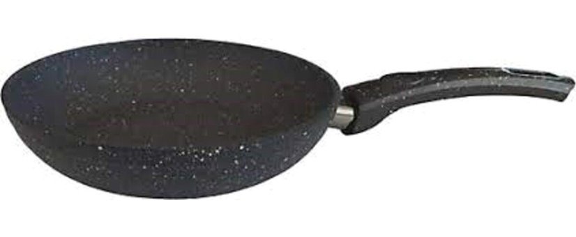 Remetta Plastik Saplı Granit 24 cm Düz Tava Siyah