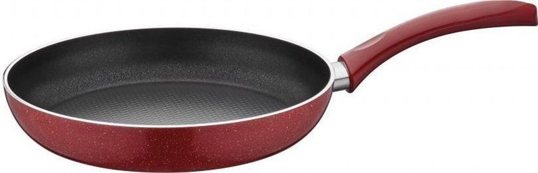 Taç Plastik Saplı Granit 26 cm Düz Tava Kırmızı