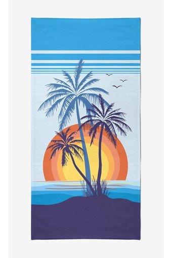 Vevienhome Tropical Sunrise Pamuklu Plaj Havlusu Çok Renkli
