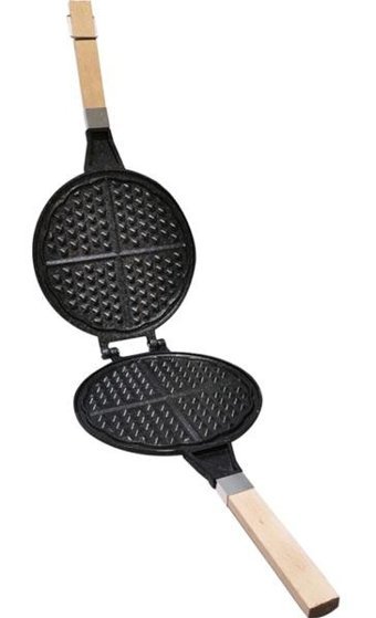Taşhan T-0598 Ahşap Saplı Alüminyum Döküm 20 cm Waffle Tava Siyah