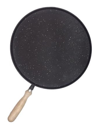 Gülsan Ahşap Saplı Döküm 36 cm Balık - Gözleme Tava Siyah