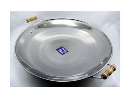 Yıldız Çelik Ahşap Saplı Çelik 45 cm Saç Tava Gri