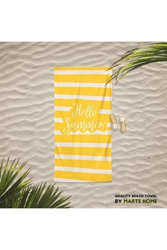Marte Home Hello Summer Y Pamuklu Plaj Havlusu Çok Renkli