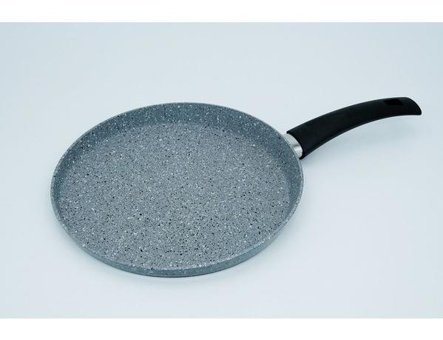 Hiper Ece Plastik Saplı Granit 26 cm Krep Tava Gri
