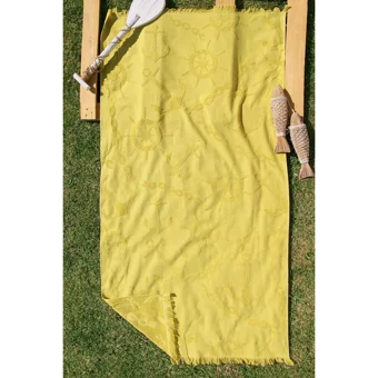 Baveno 90x170 cm Pamuklu Plaj Havlusu Sarı