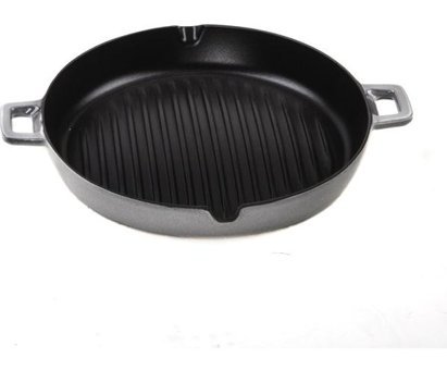 Esse Bombe Döküm Saplı Demir Döküm 30 cm Grill Tava Gri