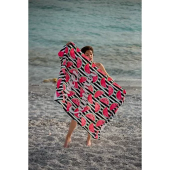 Yorka Mikrofiber Plaj Havlusu Beyaz Pembe