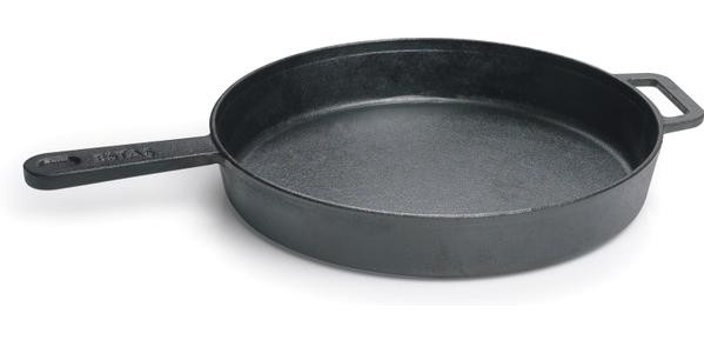 Estaş Kaplamasız Döküm Saplı Demir Döküm 28 cm Düz Tava Gri