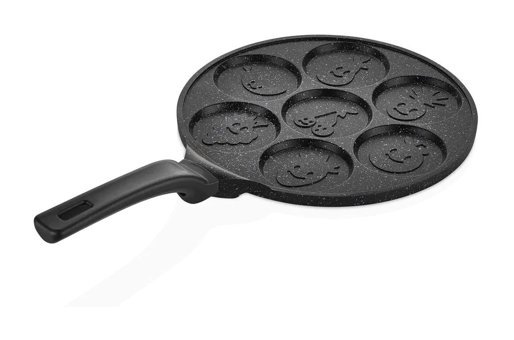 Elit 7 Bölüm Döküm Saplı Döküm 26 cm Pankek Tava Siyah