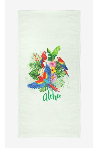 Vevienhome Parrot Flower Pamuklu Plaj Havlusu Çok Renkli