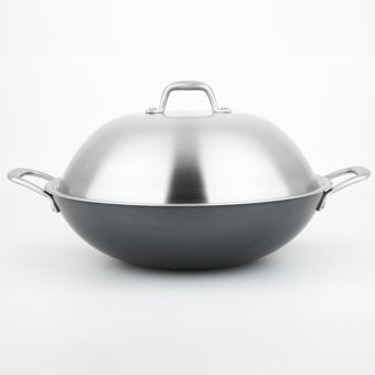 Carl Schmidt Sohn Altena Metal Saplı Demir Döküm 36 cm Wok Tava Gri