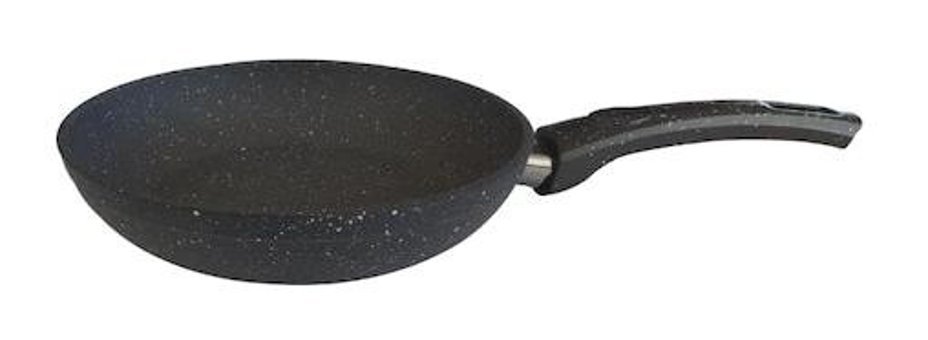 Remetta Plastik Saplı Granit 22 cm Düz Tava Siyah