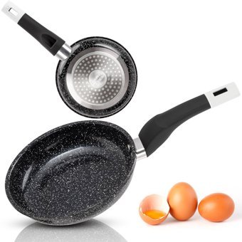 Elitehoff Plastik Saplı Alüminyum 22 cm Kızartma Tava Siyah