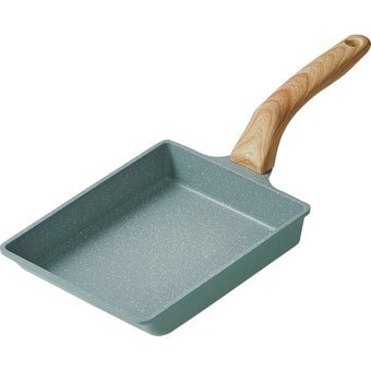Kkmoon Tamagoyaki Ahşap Saplı Alüminyum 20 cm Omlet Tava Yeşil