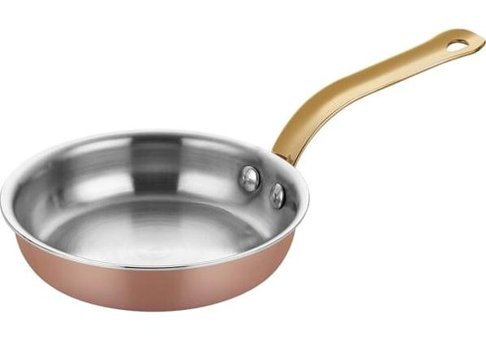 Altınbaşak Mini Çelik Saplı Bakır 12 cm Düz Tava Bakır