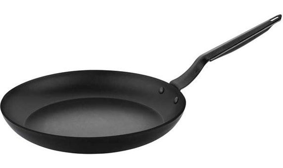 Papilla Horeca Plastik Saplı Alüminyum 22 cm Düz Tava Siyah