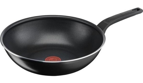 Tefal 1X SimplyClean B56719 Plastik Saplı Teflon 28 cm Wok Tava Siyah