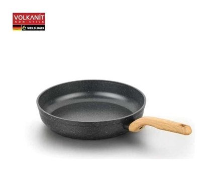 Korkmaz Montana A1836 Ahşap Saplı Döküm 24 cm Düz Tava Siyah