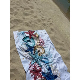 Wallhang Deniz Kabuğu Deniz Kabuğu Pamuklu Plaj Havlusu Çok Renkli