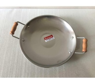 Mobilreyon No:4 Ahşap Saplı Çelik 41 cm Saç Tava Gri