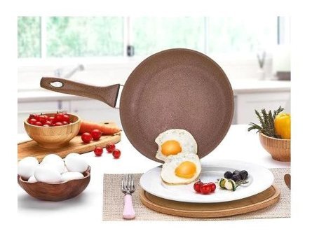 Safinox 5626 Plastik Saplı Alüminyum 28 cm Düz Tava Rose Gold