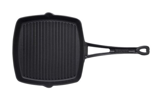 Lava Kare Döküm Saplı Döküm 26x26 cm Grill Tava Siyah