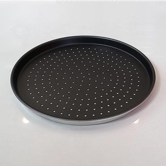 Piyop Delikli Çelik 34 cm Pizza Tava Siyah