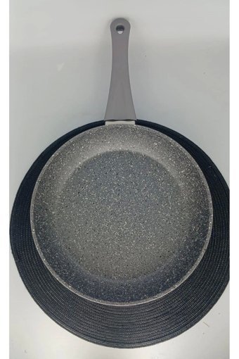 O.M.S 3210 Plastik Saplı Alüminyum 26 cm Düz Tava Gri