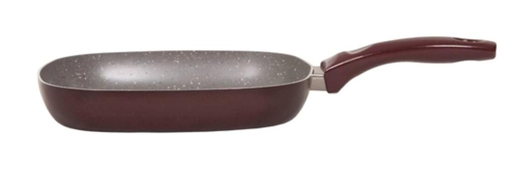 Mehtap Bordo Plastik Saplı 24 cm Düz Tava Bordo