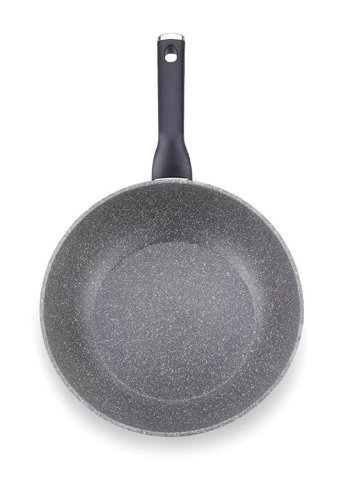 Korkmaz Palma A3914 Plastik Saplı Granit 24 cm Wok Tava Gri